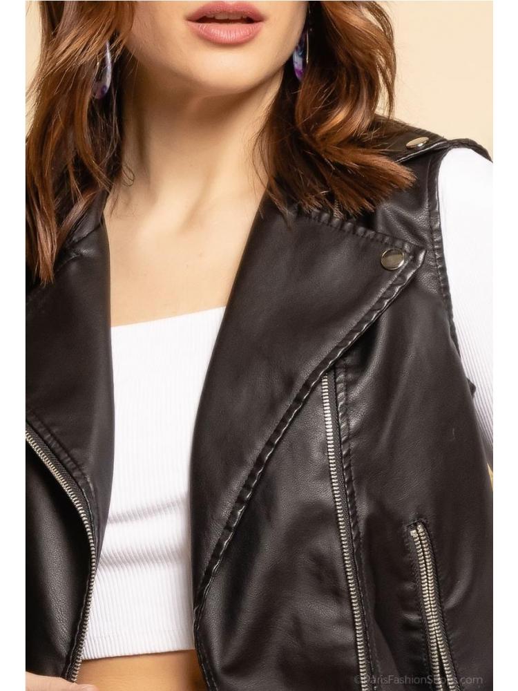 CHALECO CUERO SINT. METALIZADO 2