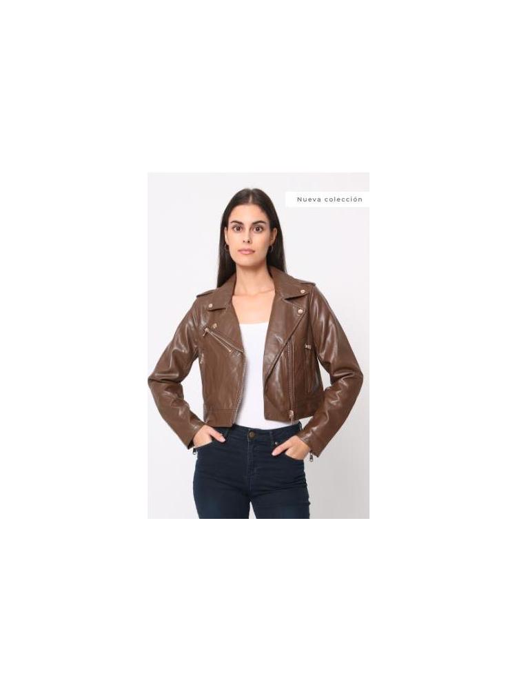 CHAQUETA CUERO SINT. BROWN 2