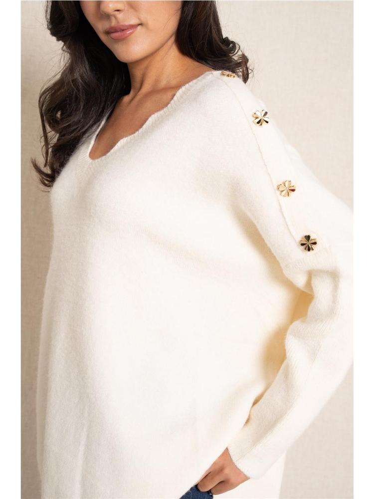 JERSEY BOTON FLOR CREMA 2