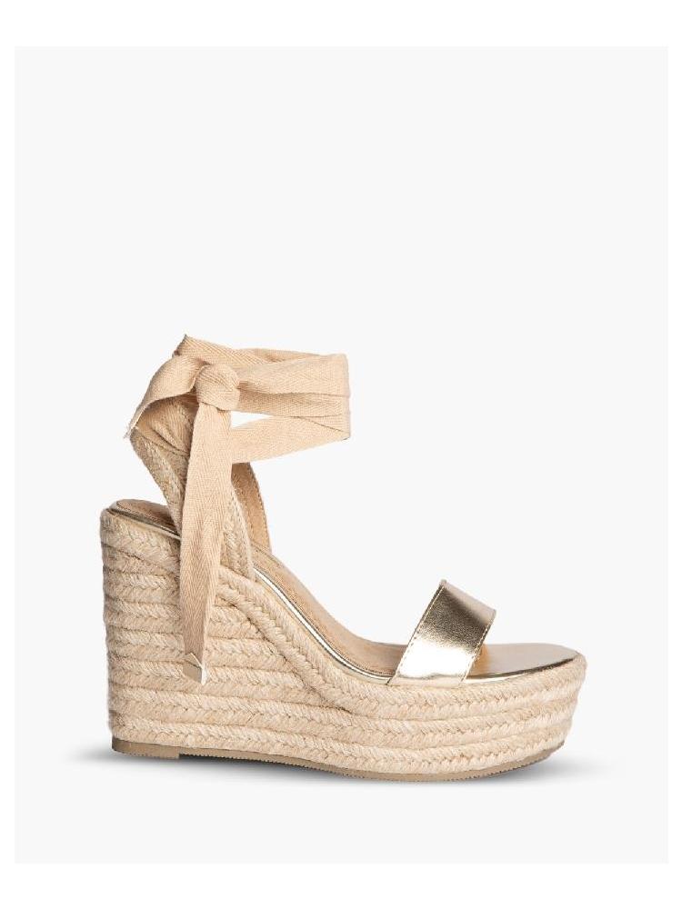 SANDALIA CUÑA CORINA TAUPE